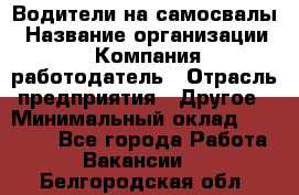 Водители на самосвалы › Название организации ­ Компания-работодатель › Отрасль предприятия ­ Другое › Минимальный оклад ­ 45 000 - Все города Работа » Вакансии   . Белгородская обл.